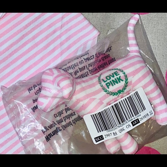 NEW Victoria’s Secret PINK 2022 mini OG dog pink striped NIP HTF - Picture 5 of 5
